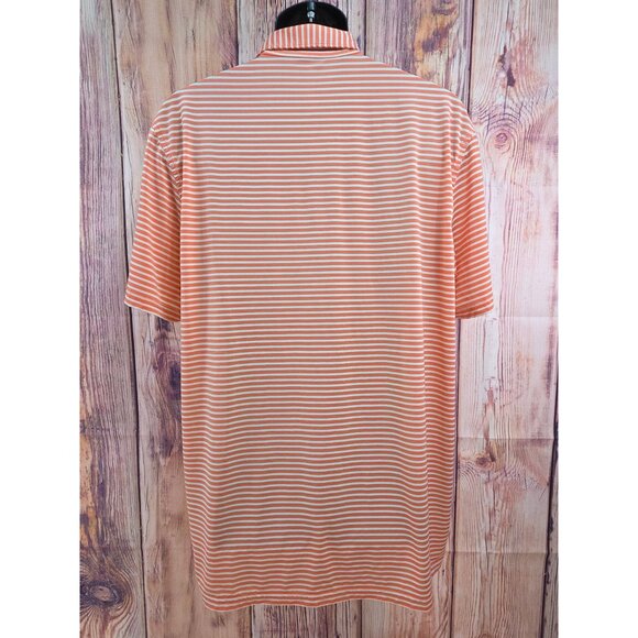 Southern Tide Brrr Mens Orange Striped Polo Large - Picture 2 of 6